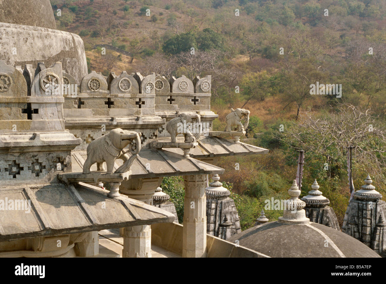 Die Jain-Tempel von Chaumukha erbaut im 14. Jahrhundert Ranakpur Rajasthan Staat Indien Asien Stockfoto