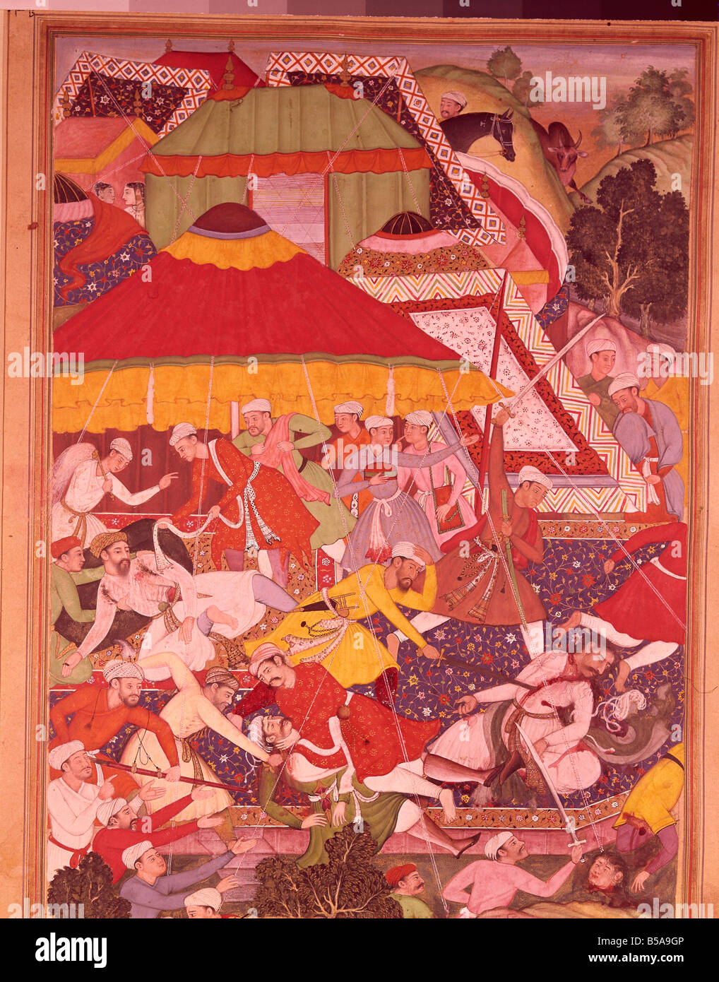 Kriegsführung, islamische illustrierte Manuskript Stockfoto