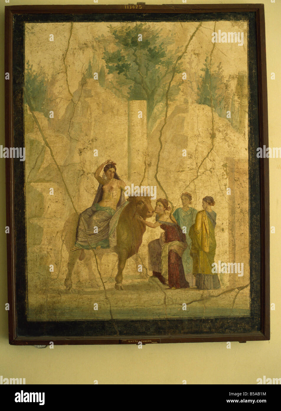 Fresko aus Pompeji von Europa auf die Bull Archäologisches Museum Naples Italien Europa Stockfoto