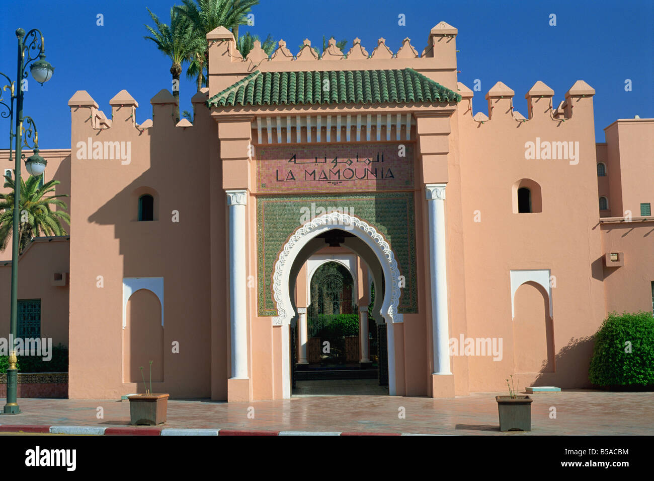 Eingang zum Hotel La Mamounia Marrakesch Marokko Nordafrika Afrika Stockfoto