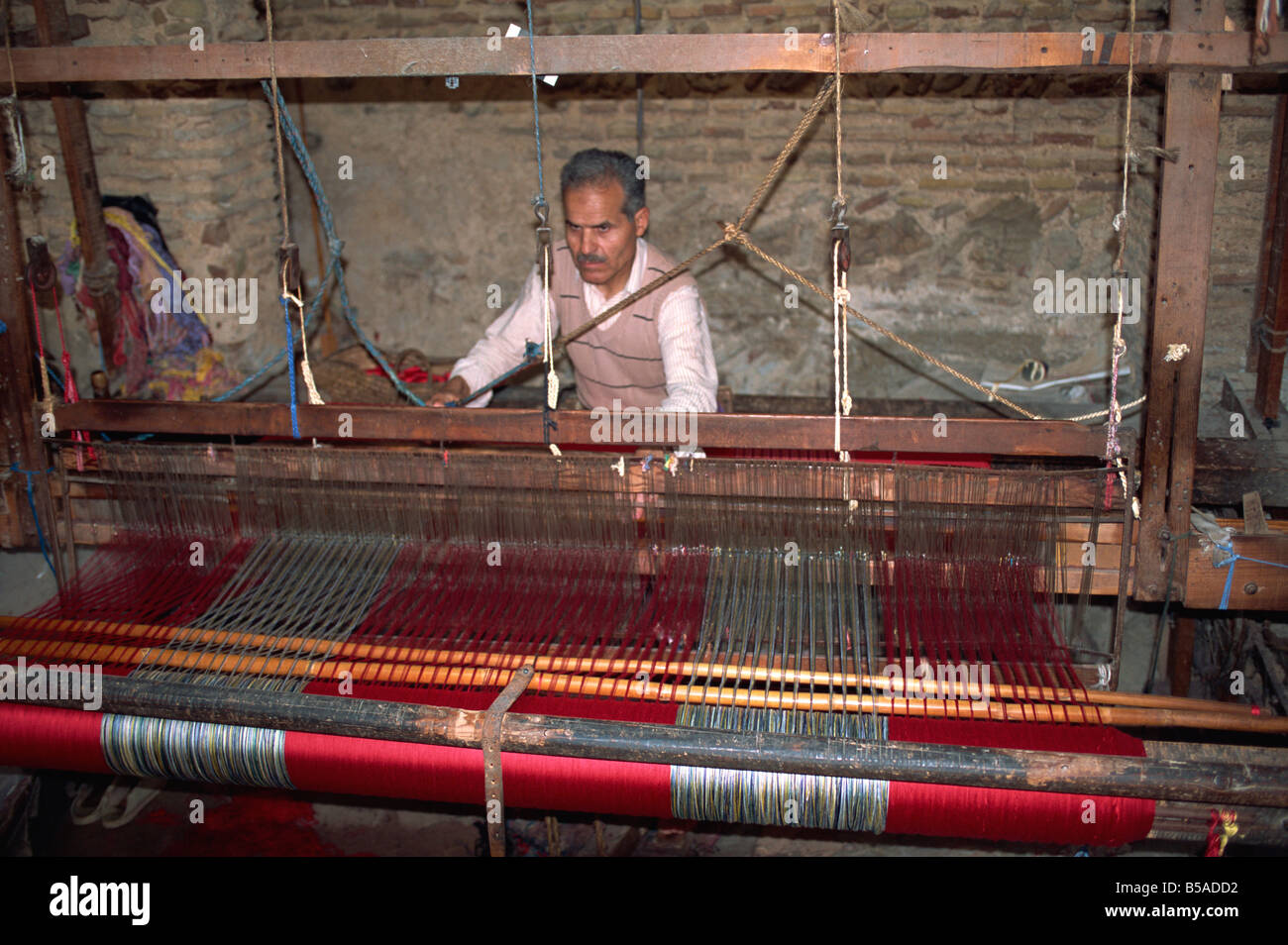 Stoffe in den Souks in der Medina, Fez, Marokko, Nordafrika, Afrika Stockfoto