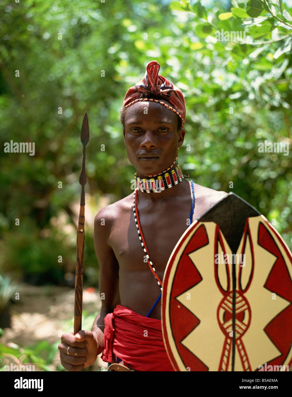 Masai Krieger Kenia Ostafrika Afrika Stockfoto