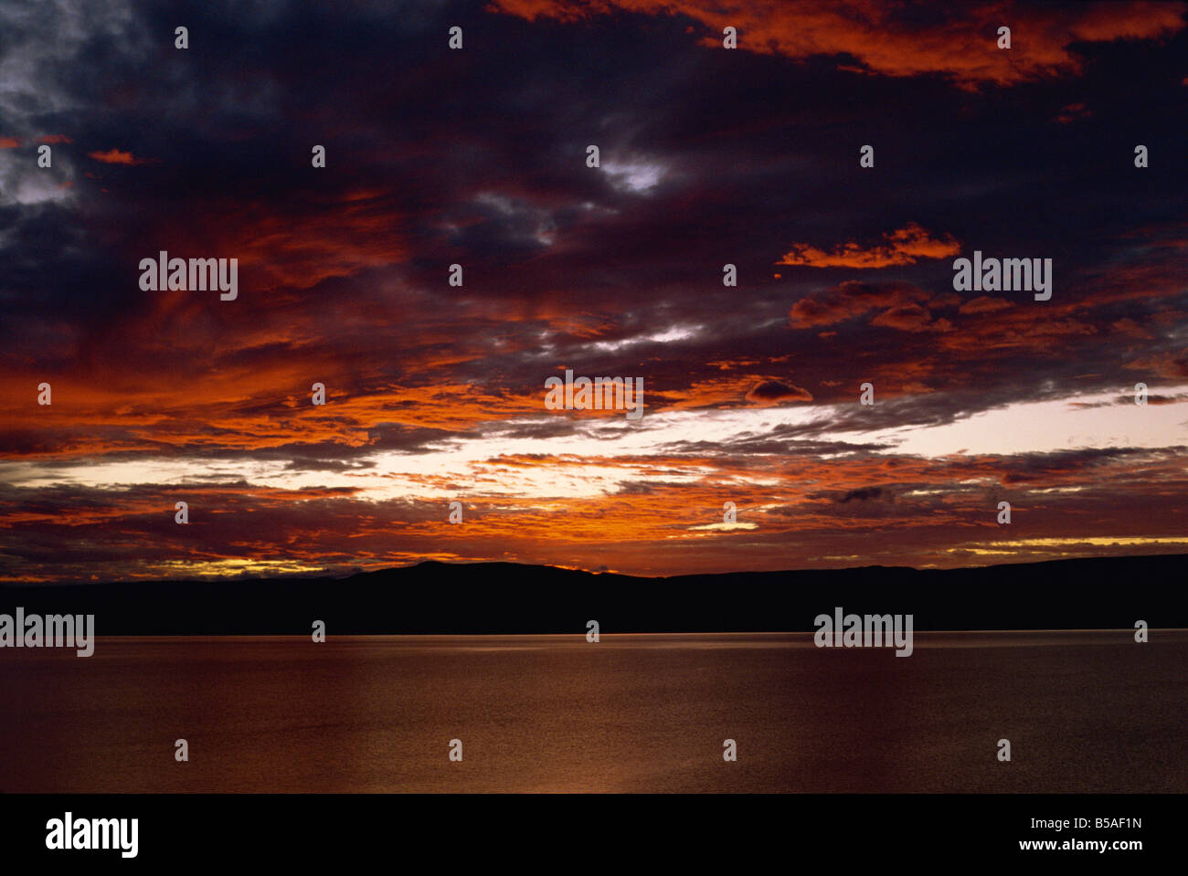 Sonnenuntergang über Lake Baringo Kenia Ostafrika Afrika Stockfoto