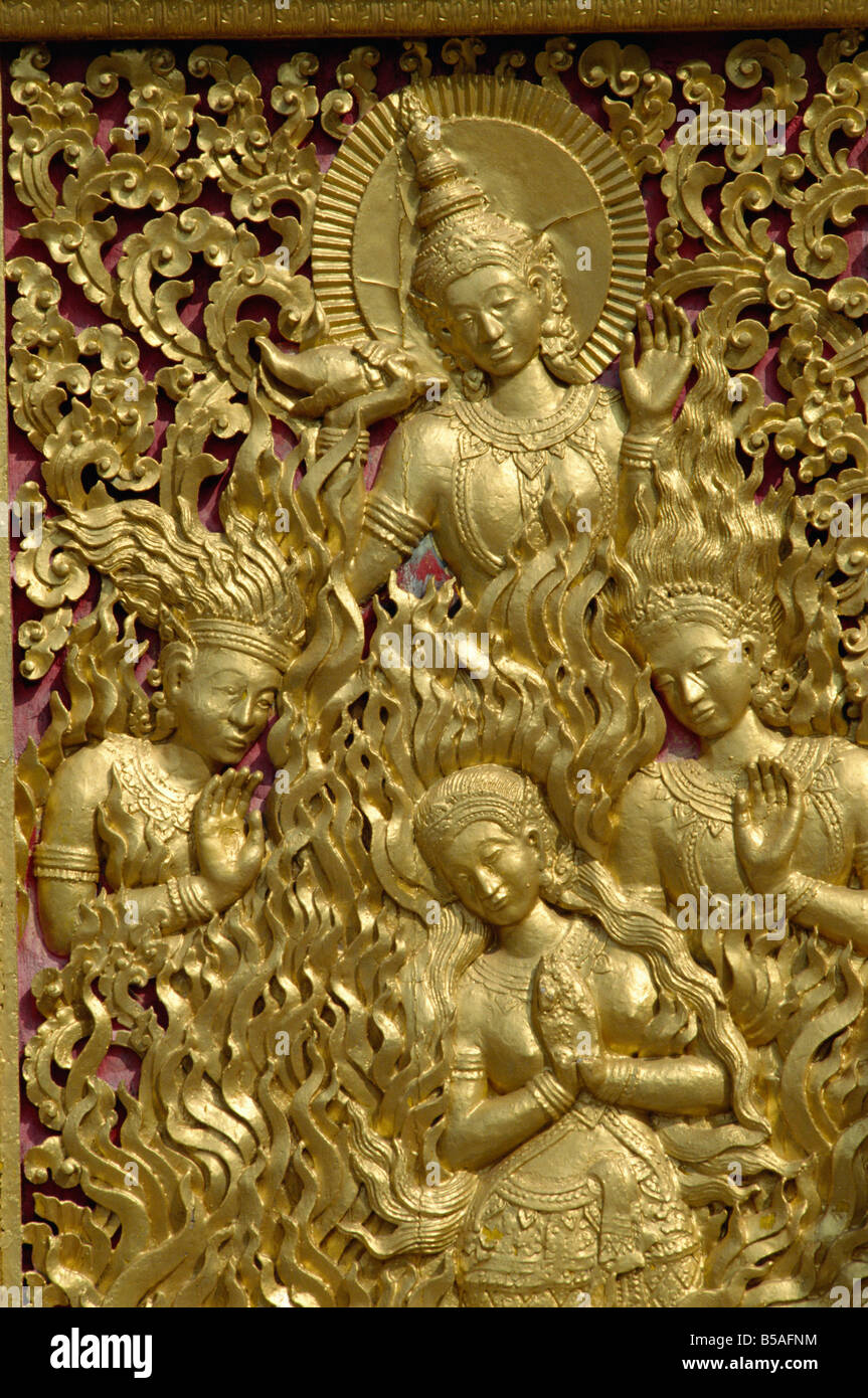 Wat Xieng Thong Luang Prabang UNESCO World Heritage Site Laos Indochina Südost-Asien Asia Stockfoto