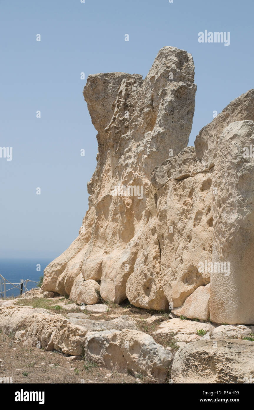 Hagar Qim, einen megalithischen Tempel, UNESCO World Heritage Site, Malta, Europa Stockfoto