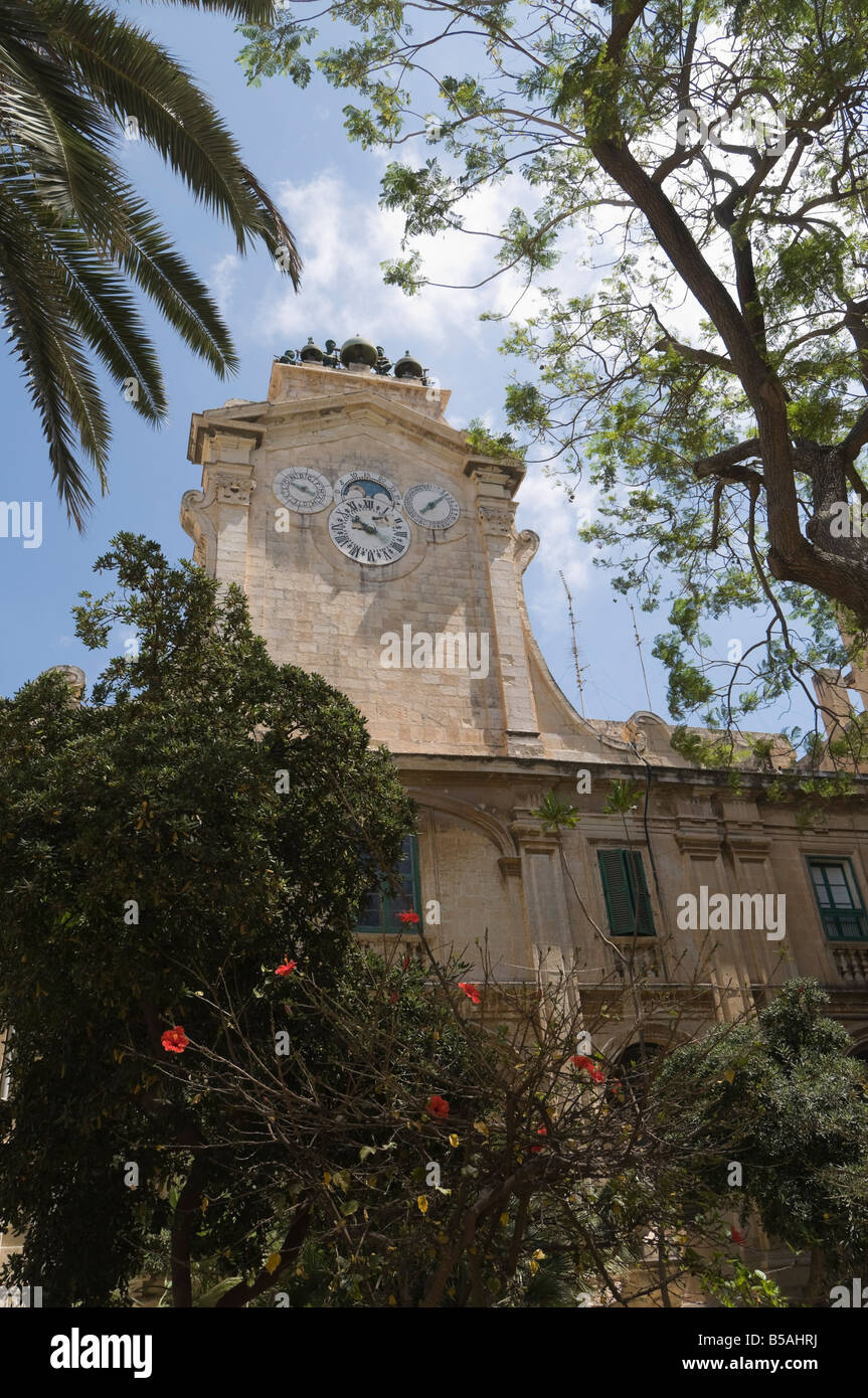 Glockenturm mit Glocken, Großmeisterpalast, Valletta, Malta, Europa Stockfoto