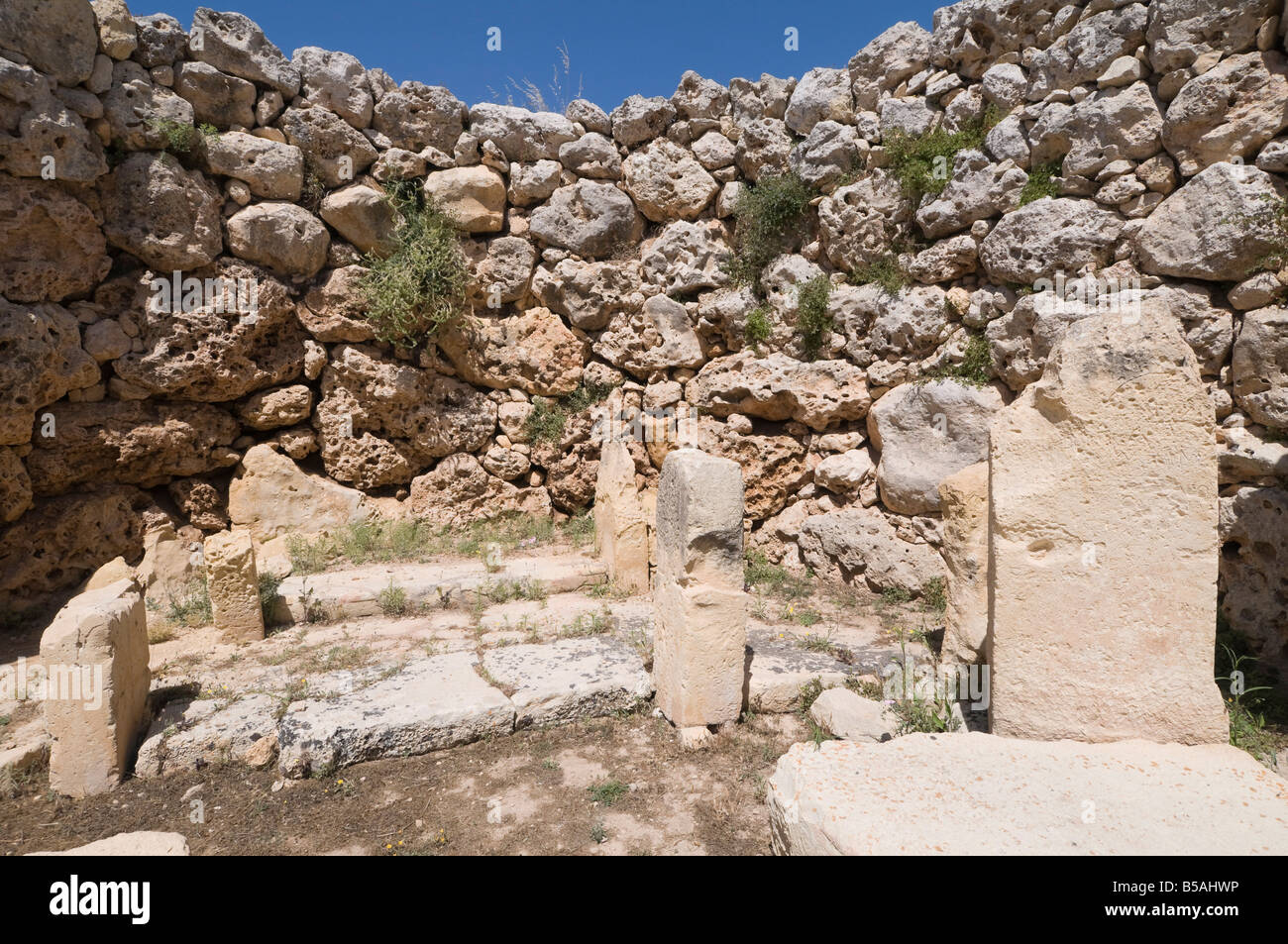 Ggantija, ein prähistorische Tempel gebaut rund 3000 v. Chr., UNESCO-Weltkulturerbe, Gozo, Malta, Europa Stockfoto