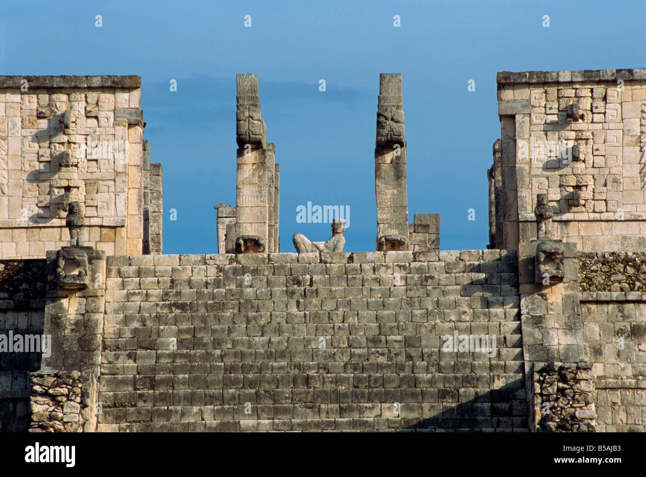 Tempel der Krieger, Chichen Itza, UNESCO World Heritage Site, Yucatan, Mexiko, Nordamerika Stockfoto