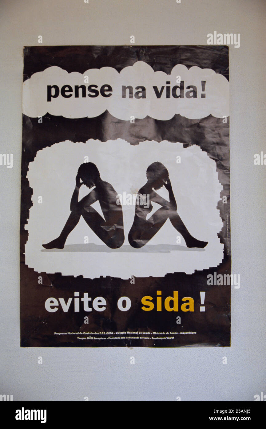 AIDS-Plakat, Mosambik, Afrika Stockfoto