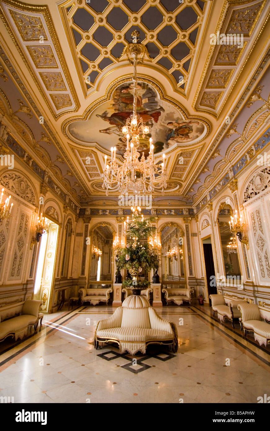 Ballsaal Salon de Bail im Palacio del Marques de Dos Aguas, das Keramikmuseum beherbergt. Valencia Stockfoto