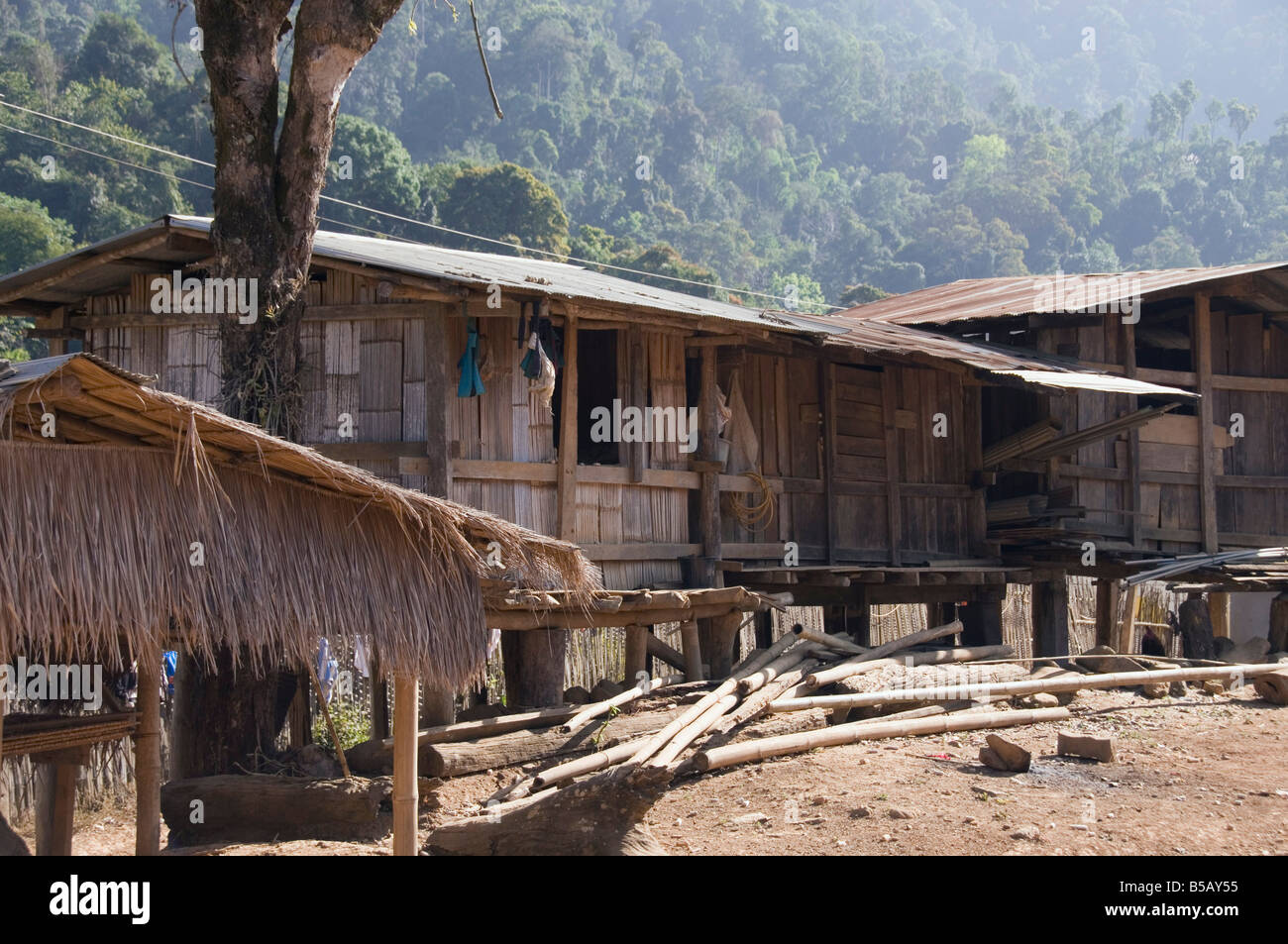 Hmong Hügel Dorf, Goldenes Dreieck, Thailand, Südostasien Stockfoto