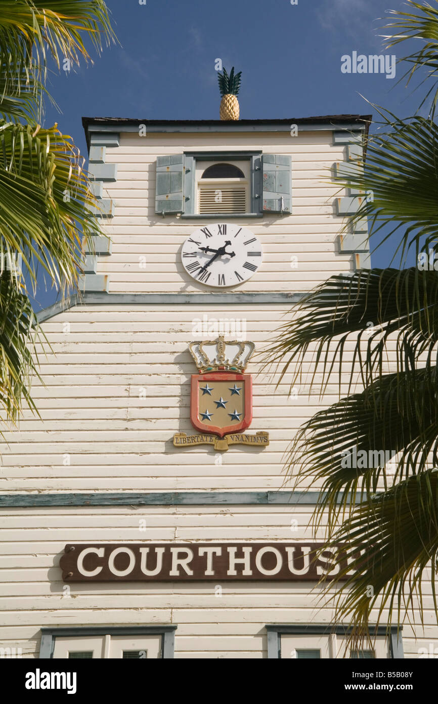 Gerichtsgebäude Philipsburg Niederländisch St Maarten Antillen Karibik Mittelamerika Stockfoto