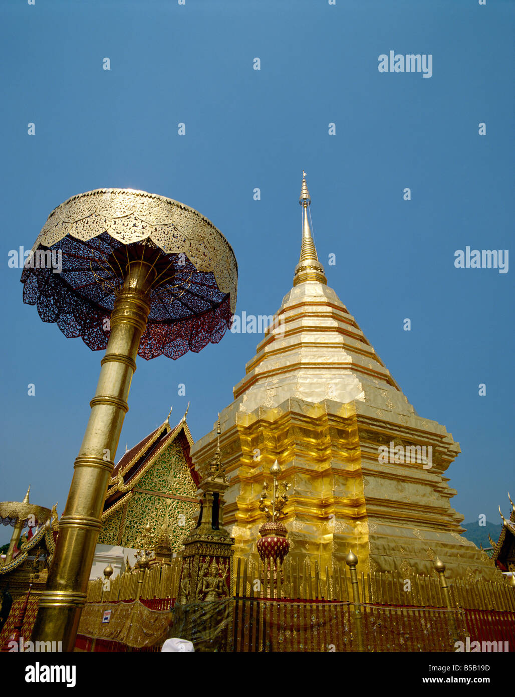 Wat Phra, dass Doi Suthep Tempel in der Nähe von Chiang Mai Thailand Südostasien Asien Stockfoto