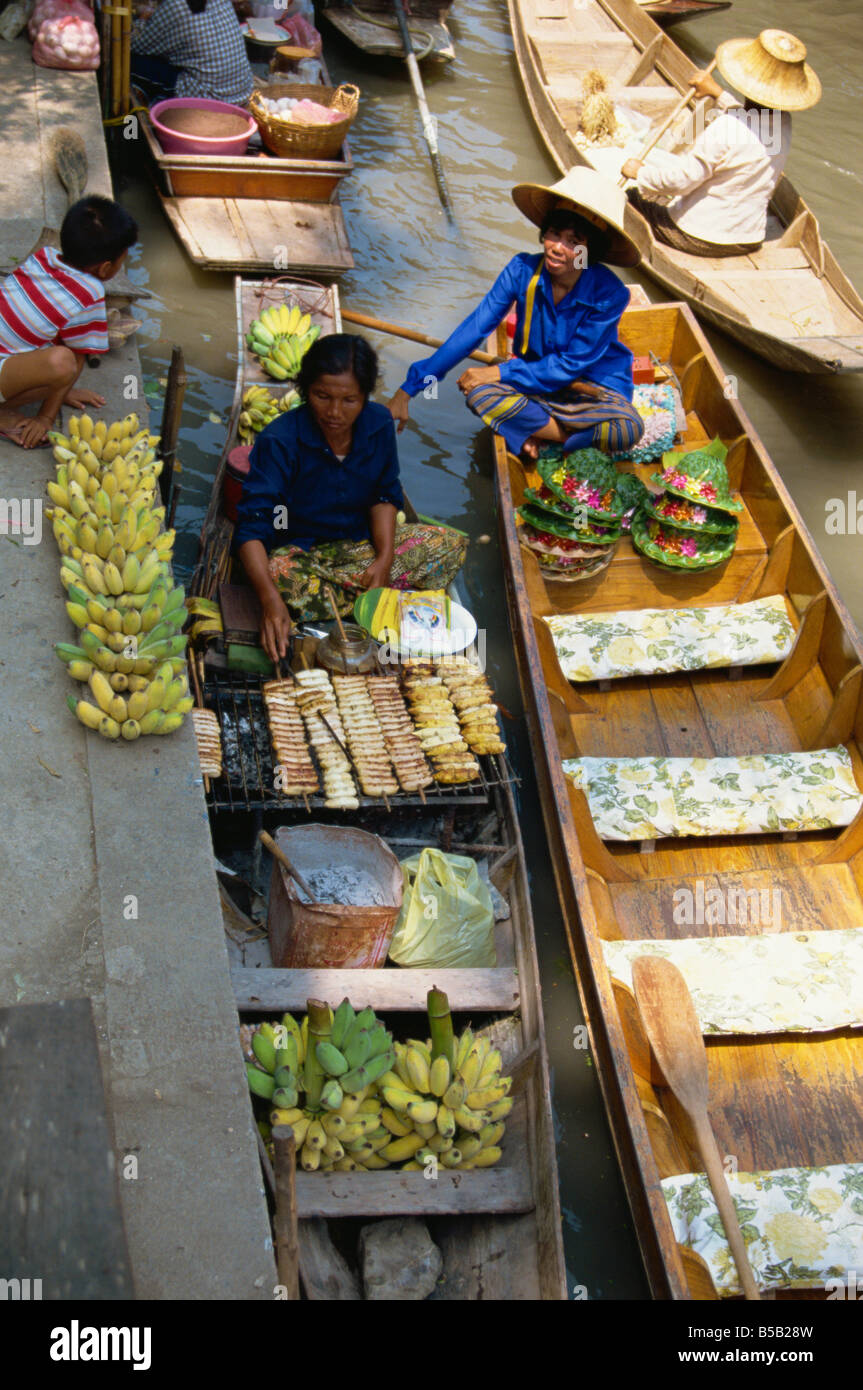 Schwimmenden Markt Damnoen Saduak Bangkok Thailand Südostasien Asien Stockfoto