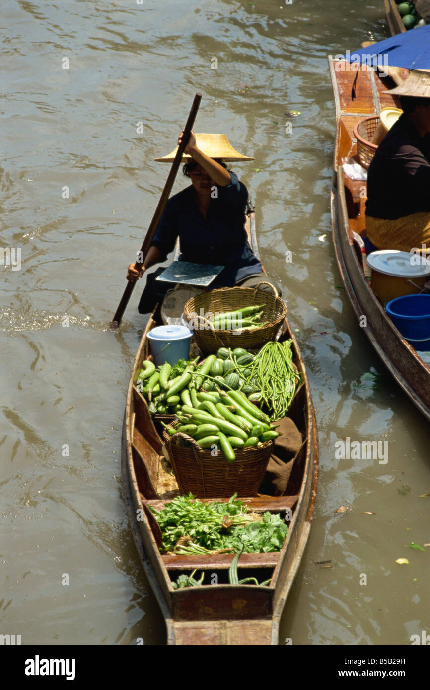 Schwimmenden Markt Damnoen Saduak Bangkok Thailand Südostasien Asien Stockfoto