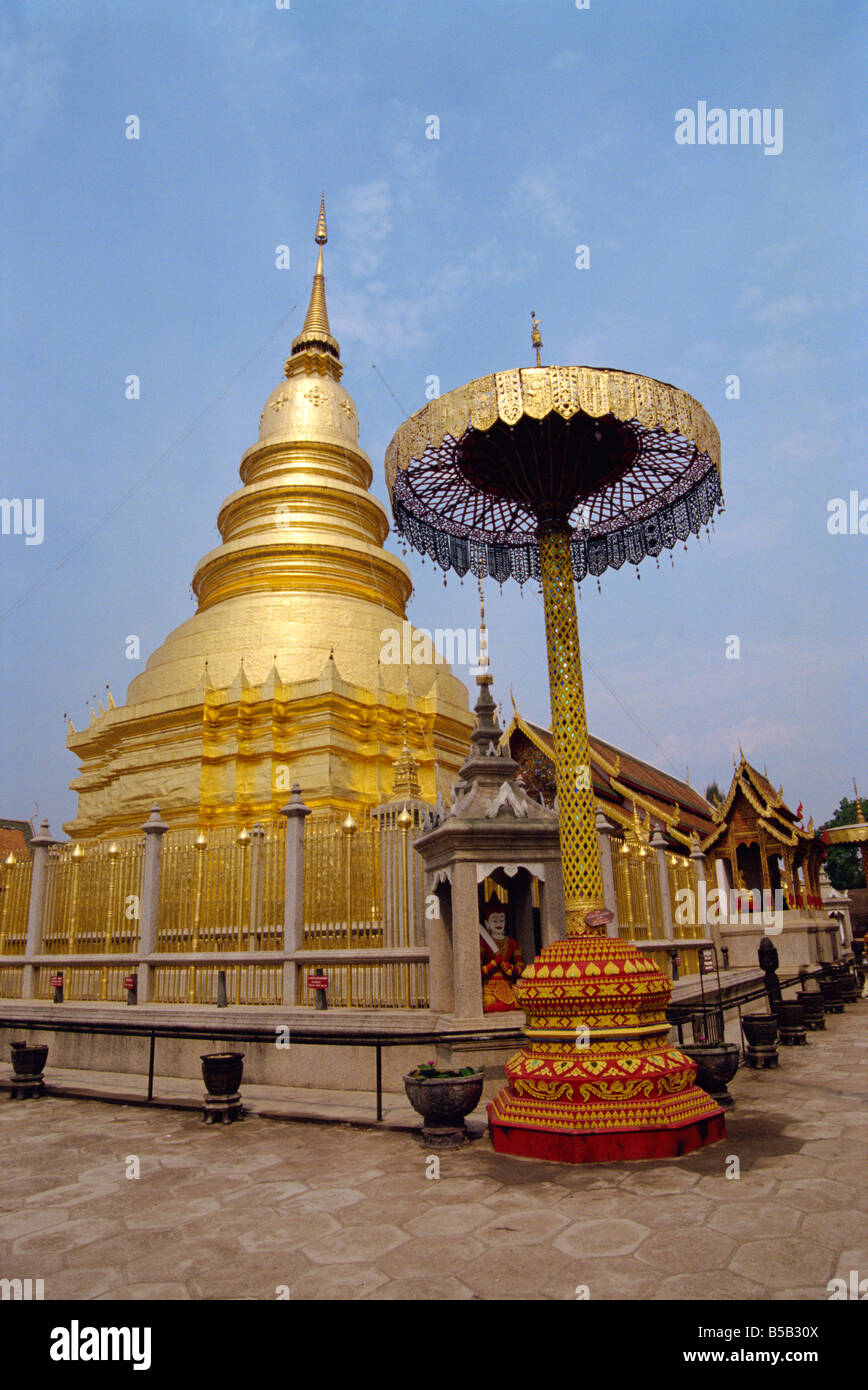 Wat Haripunchai Tempel Lampoon Thailand Südostasien Asien Stockfoto