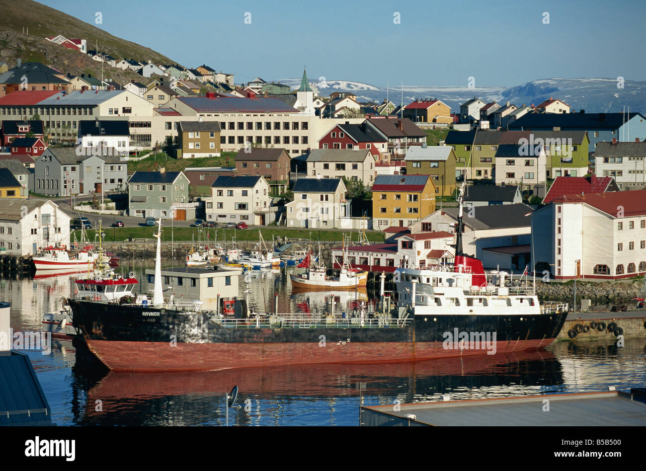 Honningsvag nördlichste Stadt der Welt s Finnmark-Norwegen-Skandinavien-Europa Stockfoto