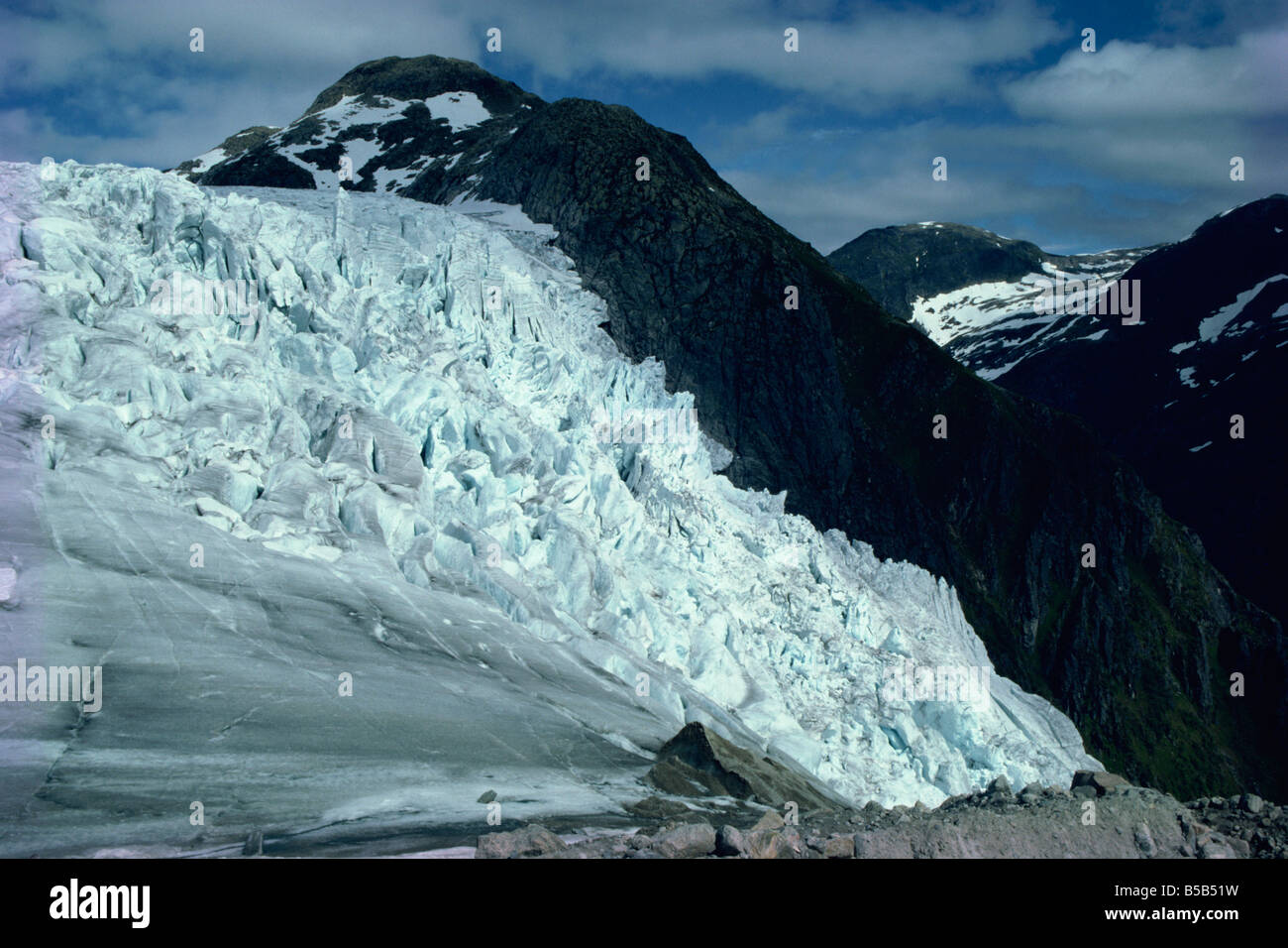 Jostedalsbreen Gletscher, Fjærland, Norwegen, Skandinavien, Europa Stockfoto