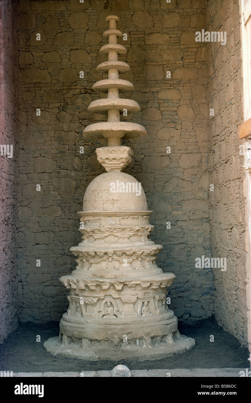Gipsabguss eines Miniatur-Stupa von Gandharan Zivilisation Taxila Punjab Pakistan Asien Stockfoto