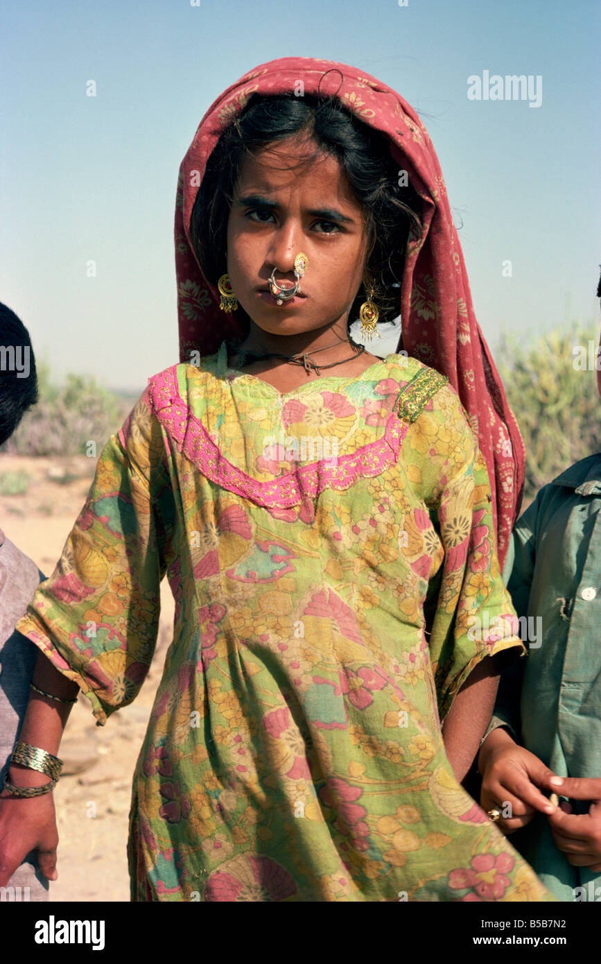 Sindi Mädchen bei Chaukundi Sindh Pakistan Asia Stockfoto