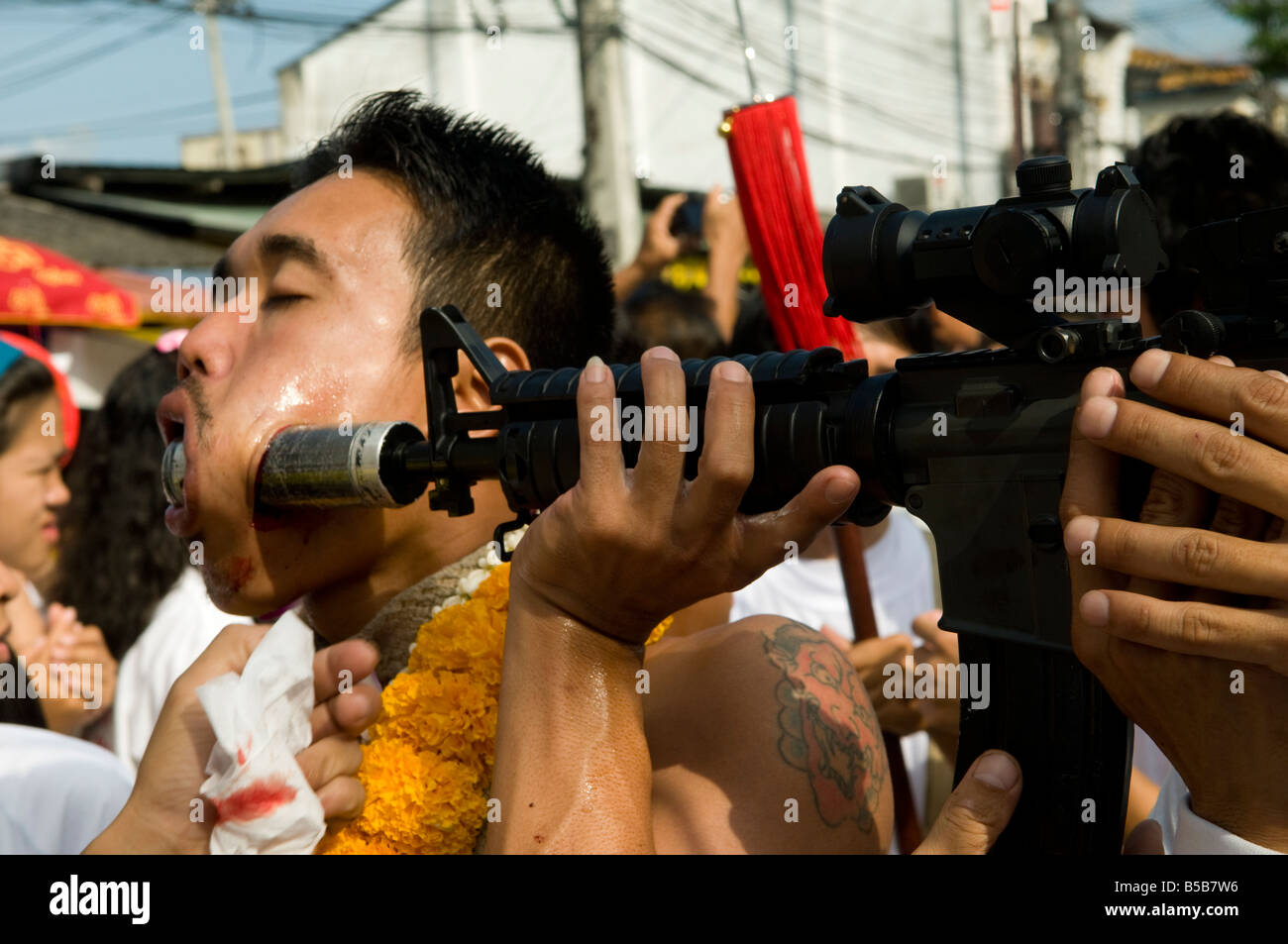 Szenen von Phuket s vegetarische festival Stockfoto
