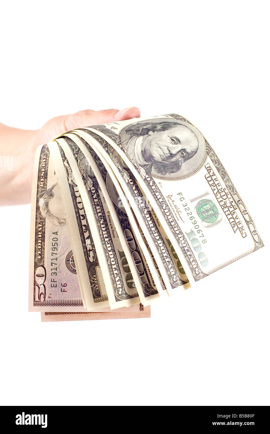 Objekt auf weißen Dollar hautnah Stockfoto Objekt auf weißen Dollar hautnah Stockfoto