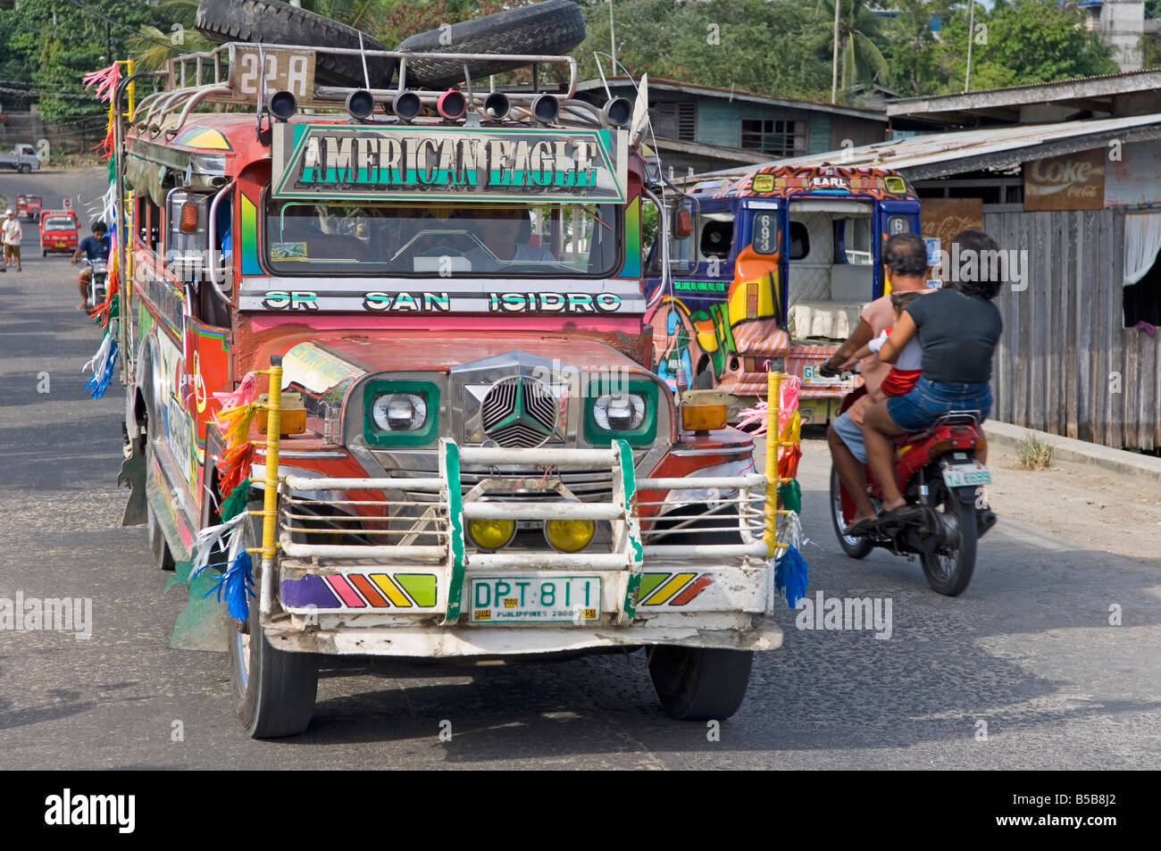 Jeepney, Tagbilaran City, Bohol Island, Philippinen, Südostasien Stockfoto