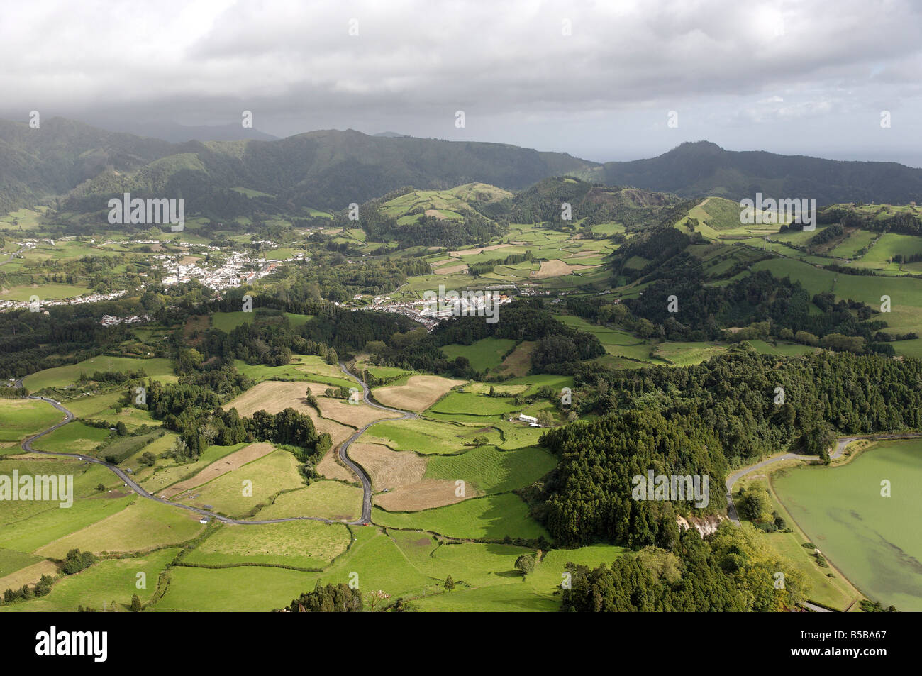 Furnas Dorf, Insel Sao Miguel, Azoren, Portugal, Europa Stockfoto