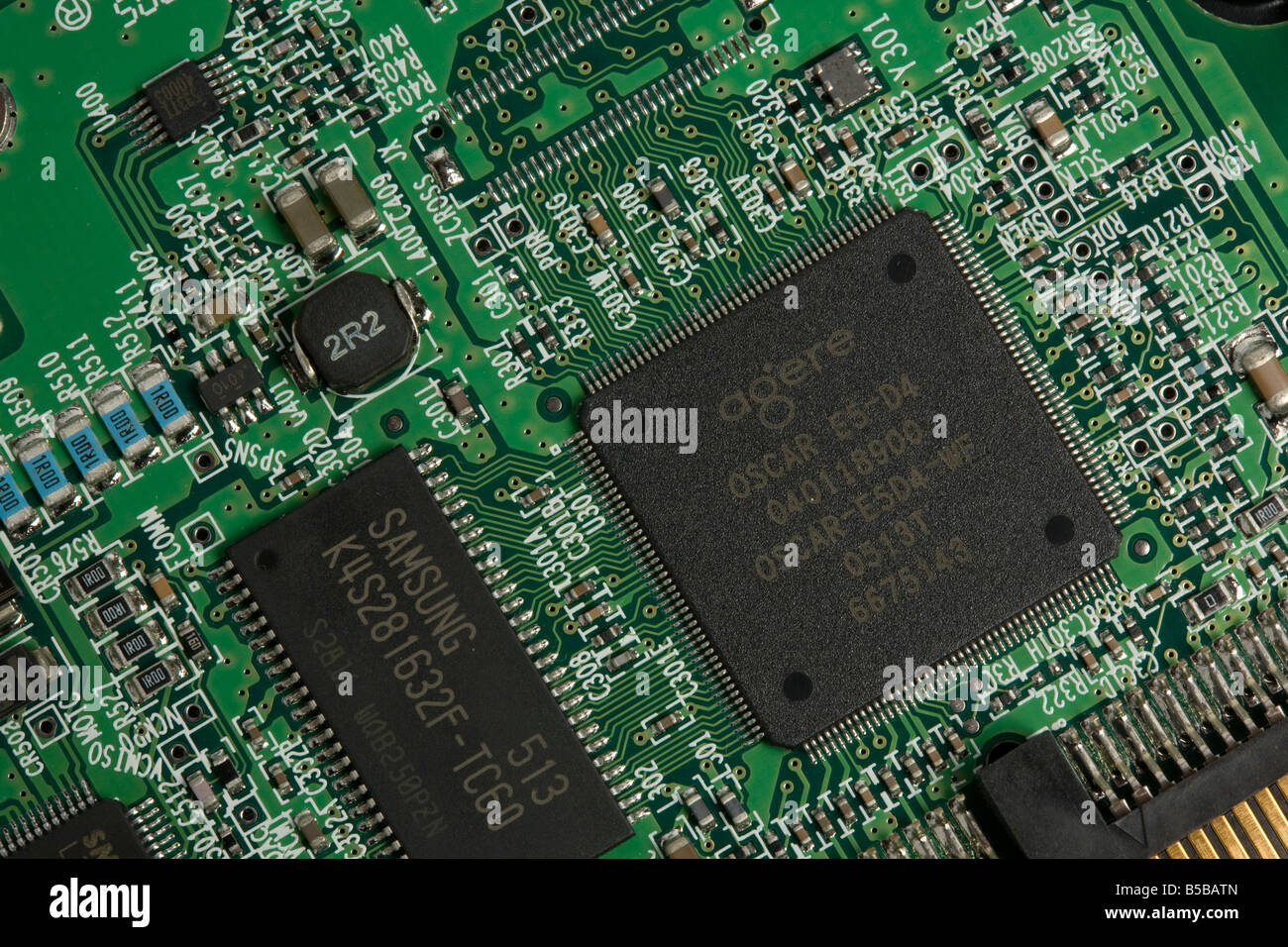 Part of circuit board from computer hard disc drive Stockfoto
