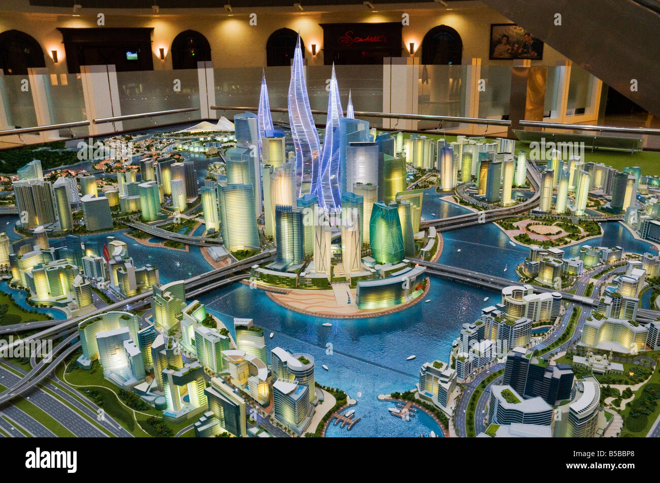 Modell von Lagunen, Dubai, Vereinigte Arabische Emirate, Naher Osten Stockfoto
