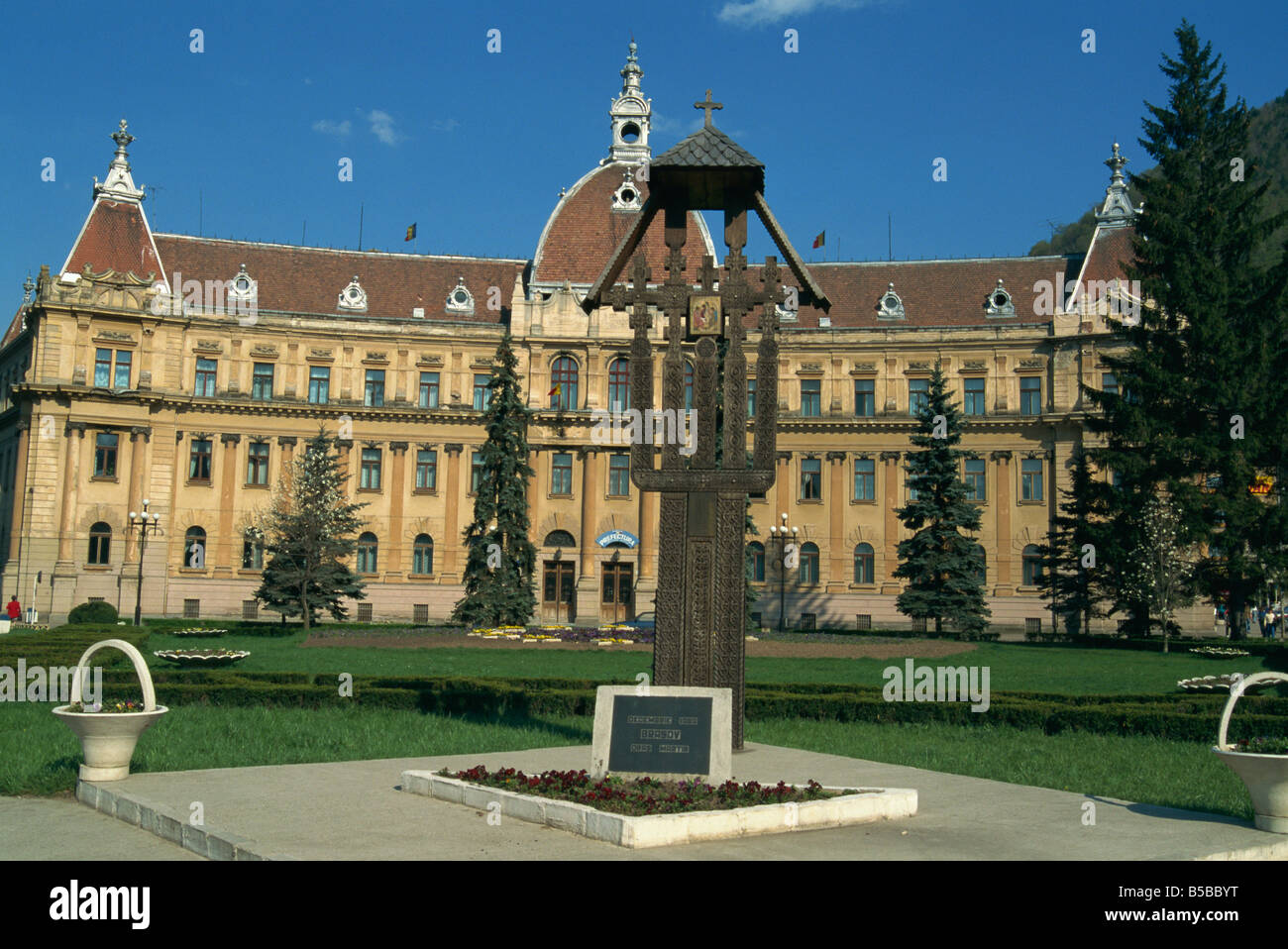 Rathaus-Brasov-Rumänien-Europa Stockfoto
