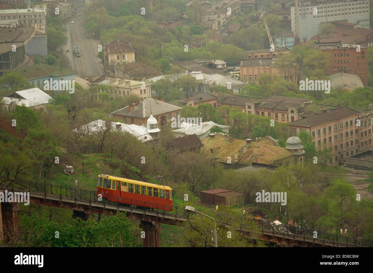 Ansicht der Stadt von Adler Horst Hill Wladiwostok Russland Europa Stockfoto