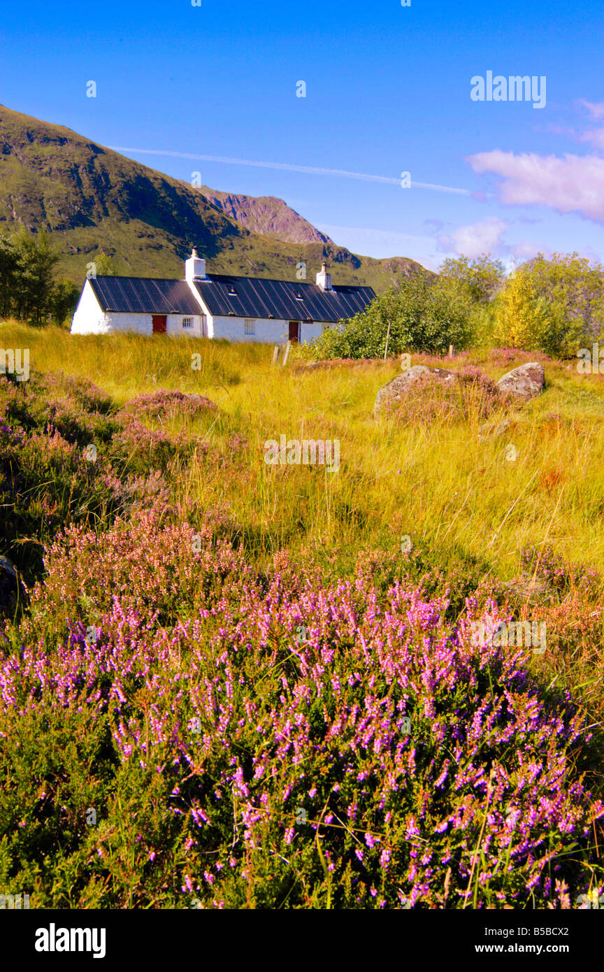 Black Rock Cottage Glencoe, Highlands, Schottland, Vereinigtes Königreich Stockfoto