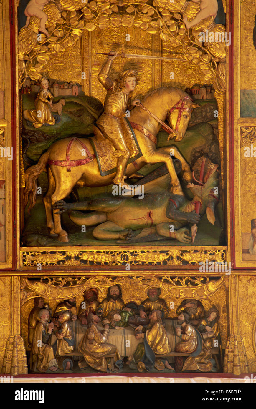 Detail der Altar von Meister Pavol Levoca, gotische Kirche, Spisska Sobota, der Slowakei, Europa Stockfoto