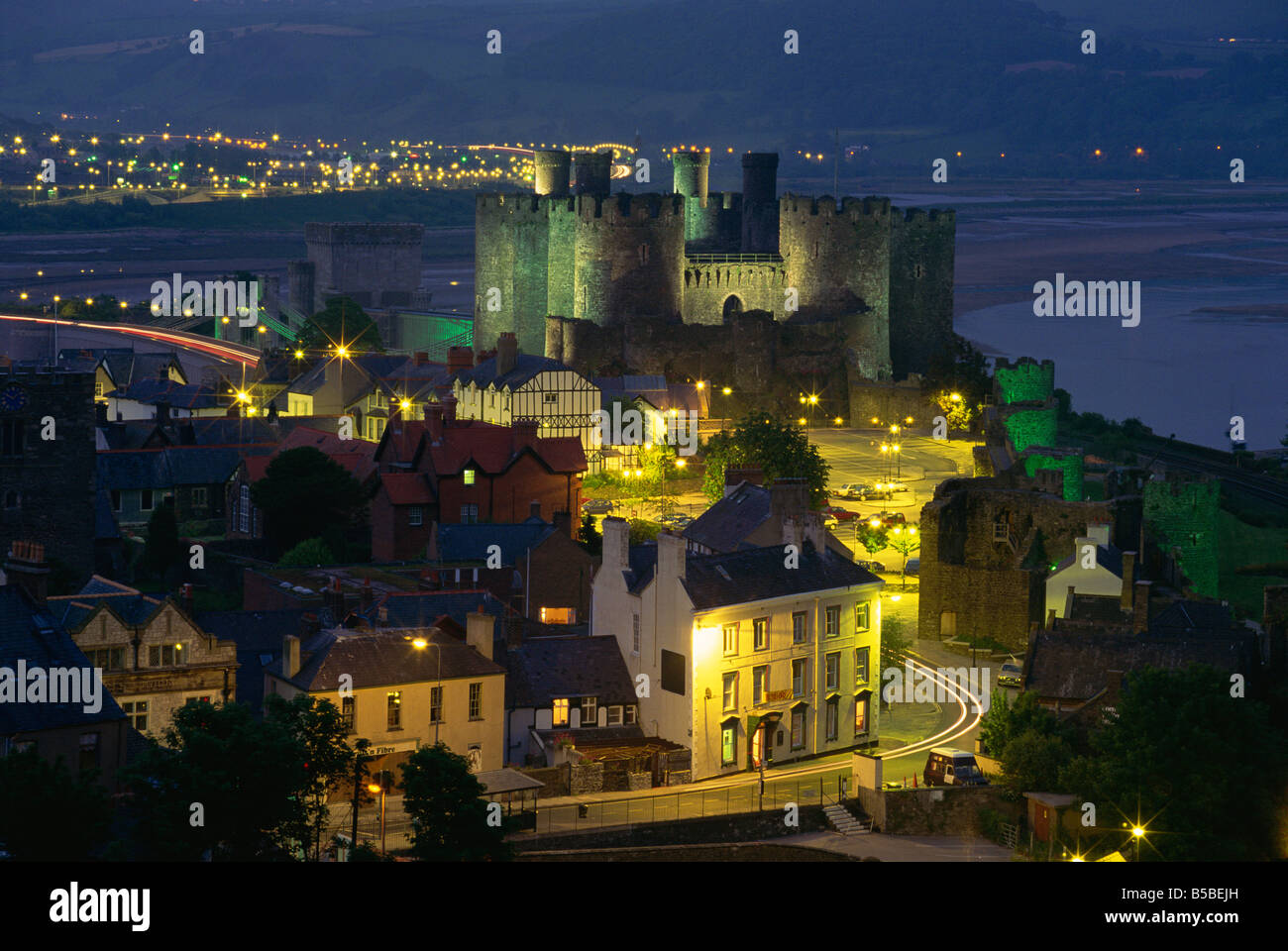 Conwy Castle, UNESCO-Weltkulturerbe, Gwynedd, Wales, Europa Stockfoto