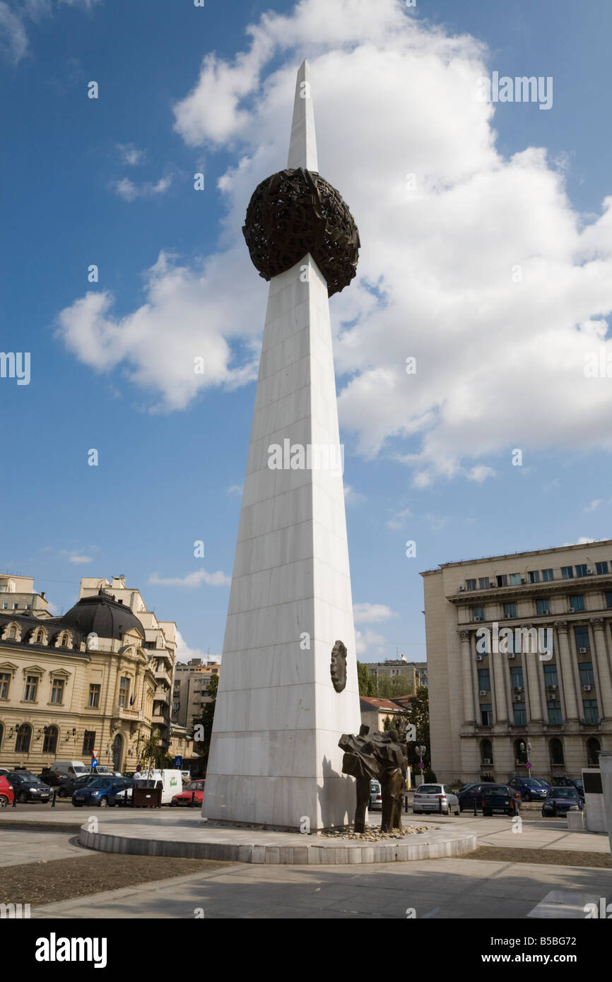 Bukarest Rumänien Revolution Denkmal Memorial bis 1989 tot in Revolution Square Piata Revolutiei im Stadtzentrum Stockfoto