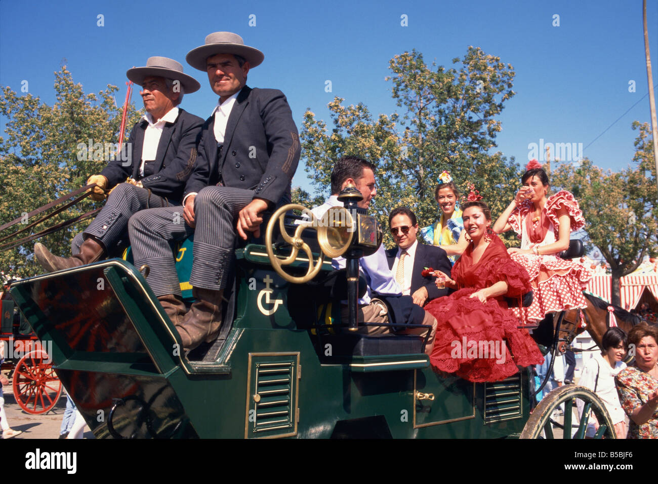 Kutsche April Messe Sevilla Andalusien Spanien Europe Stockfoto