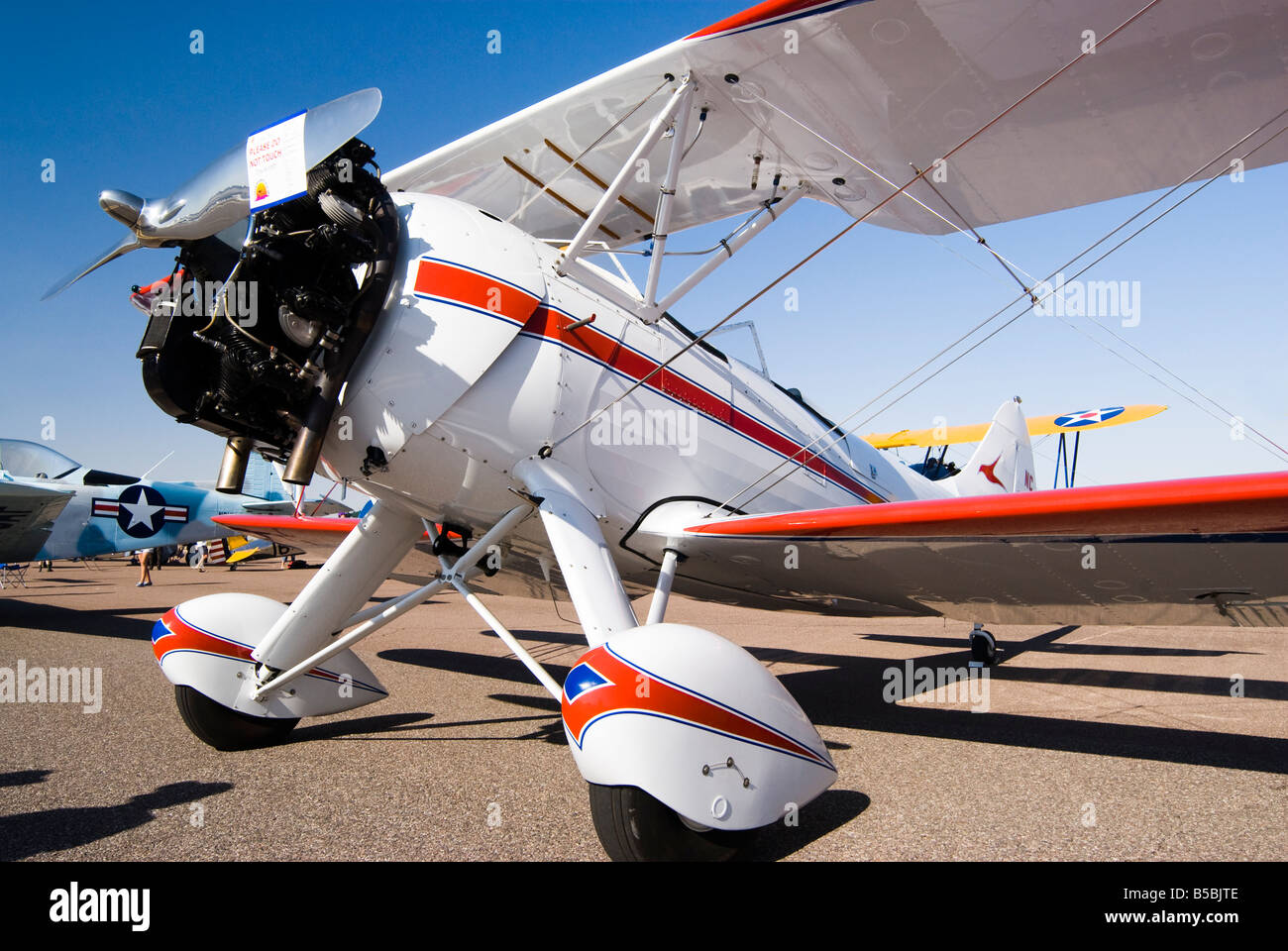 Antike Waco Aircraft auf dem Display an der Copperstate-Fly in in Arizona Stockfoto