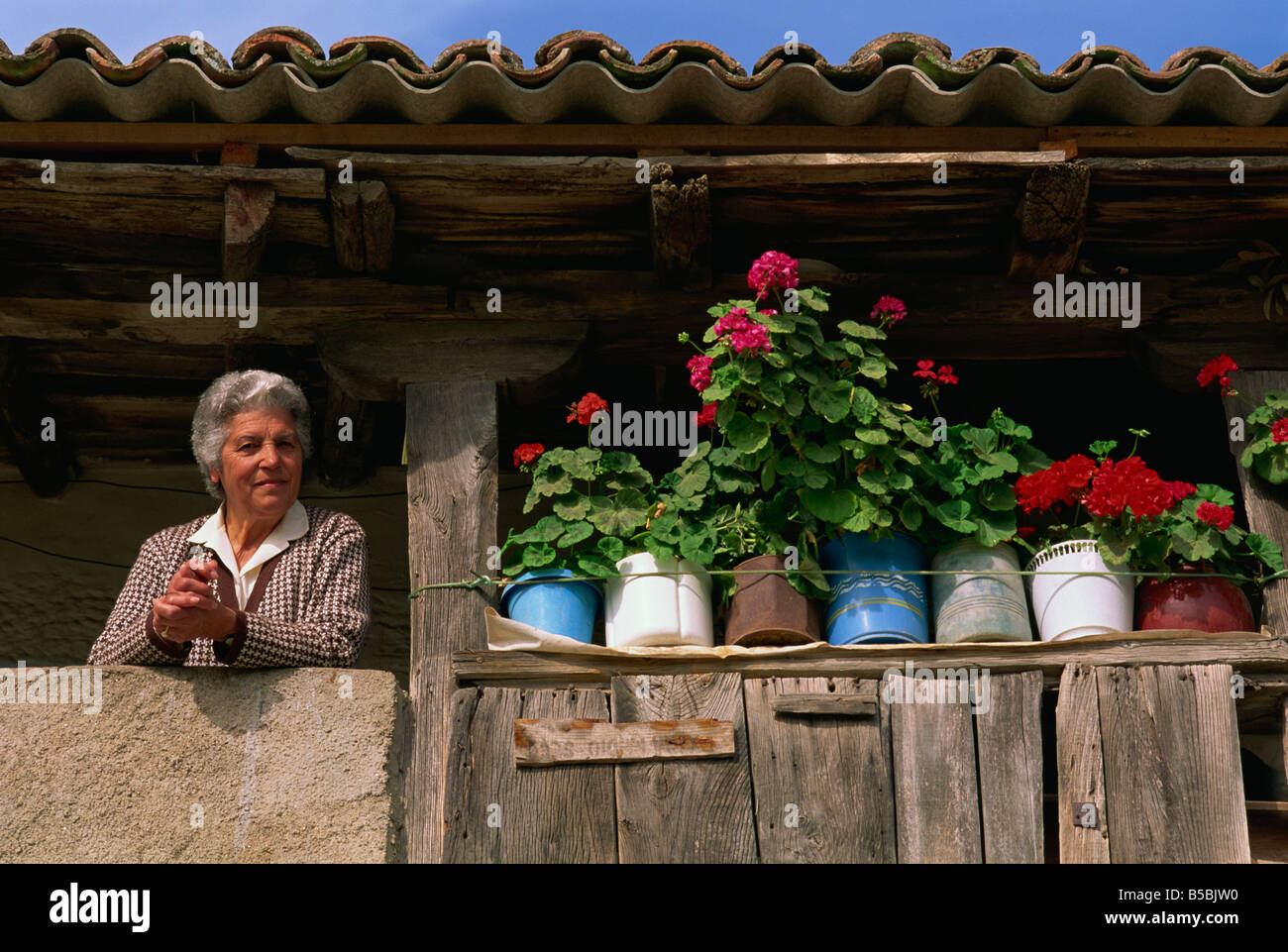 Ihren Wohnsitz in das befestigte Dorf Montere in Südost Verin, Galicien, Spanien, Europa Stockfoto