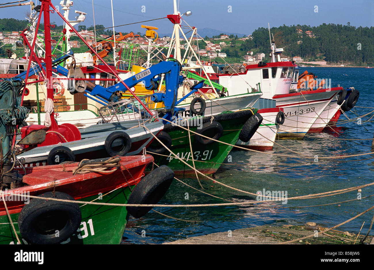 Angelboote/Fischerboote, Combarro, Ria de Pontevedra, Galizien, Spanien, Europa Stockfoto