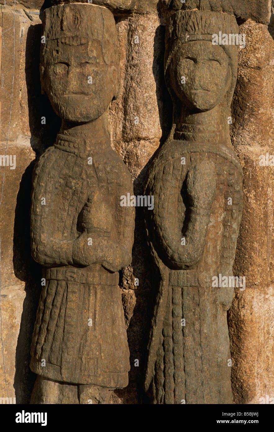 15. Jahrhundert Schiefer Figuren im 11. Jahrhundert Kleid, alt-Kastilien, Spanien, Europa Stockfoto