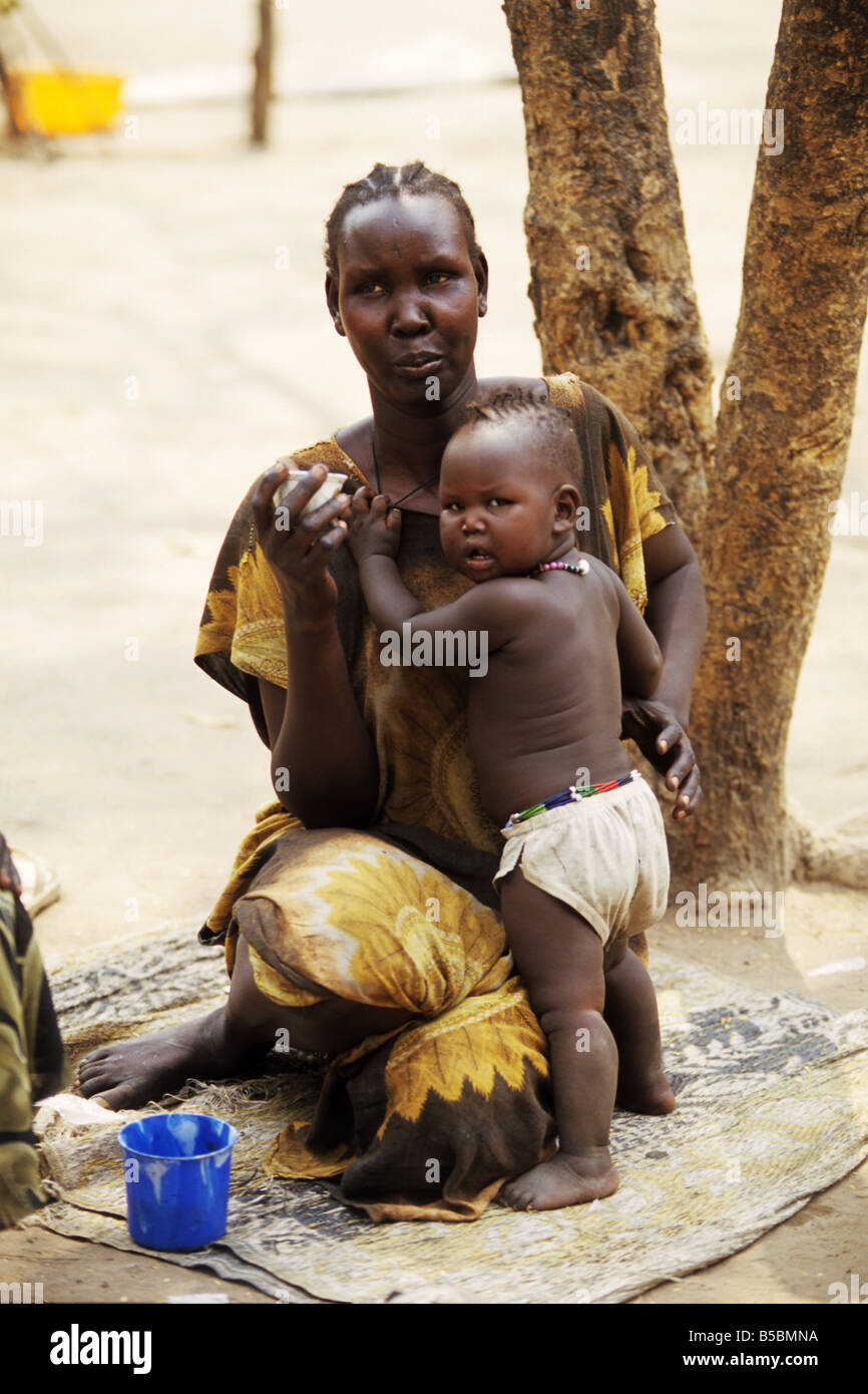 Dorf-Szene in Afrika. Stockfoto