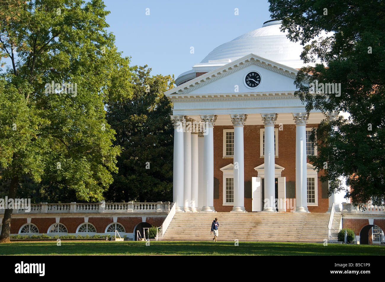 Rotunde und Nordgarten, University of Virginia, Charlottesville, Virginia Stockfoto