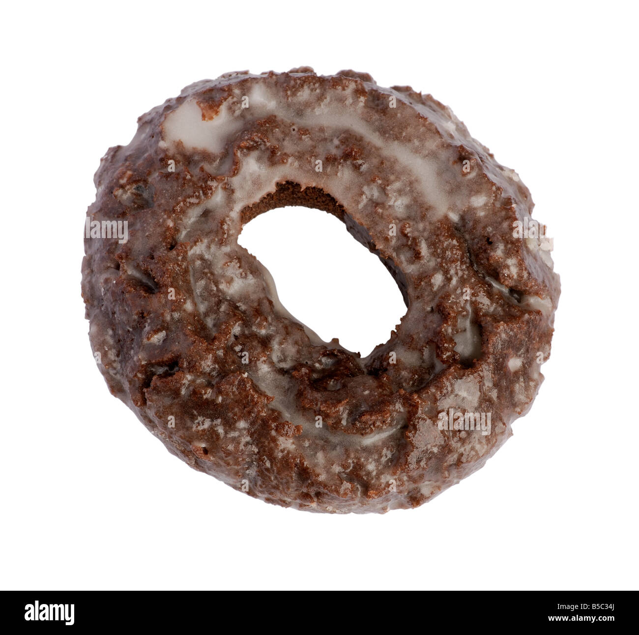 Schoko Donut isoliert auf weißem Hintergrund mit Beschneidungspfad enthalten Stockfoto Schoko Donut isoliert auf weißem Hintergrund mit Beschneidungspfad enthalten Stockfoto
