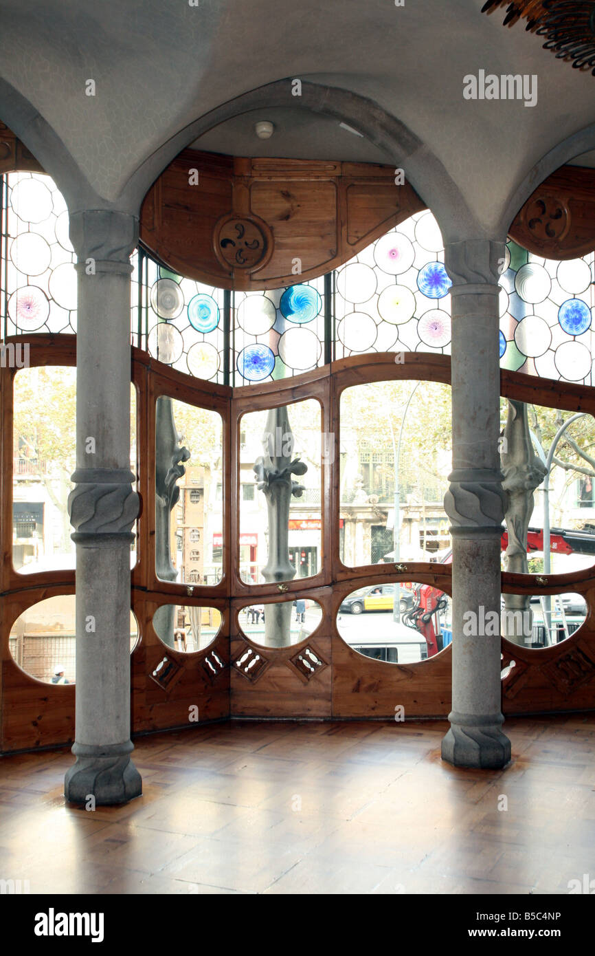 Casa Batllo von Antoni Gaudi Teil der Illa De La Discòrdia [43 Passeig de Gràcia, Eixample, Barcelona, Katalonien, Spanien, Europa]... Stockfoto