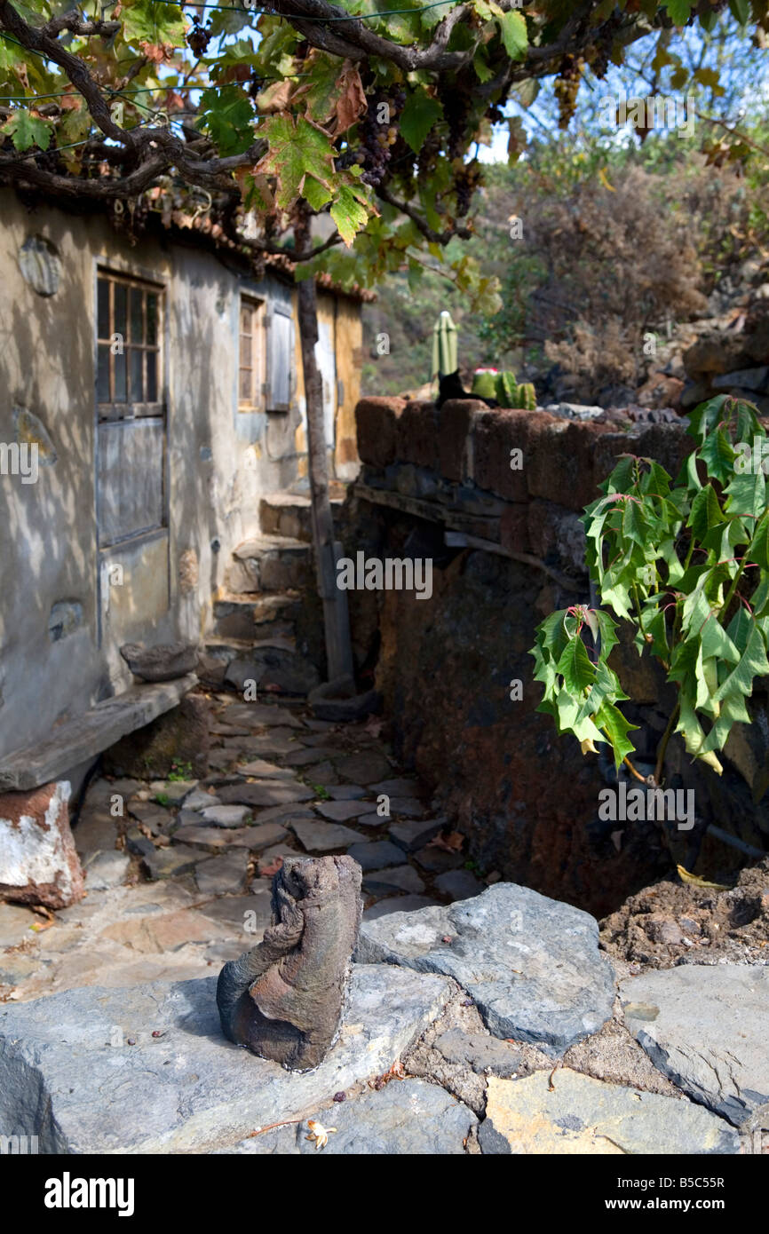 Eine alte Wohnung in der Nähe von Las Tricias auf der Insel La Palma auf den Kanarischen Inseln, Spanien. Stockfoto