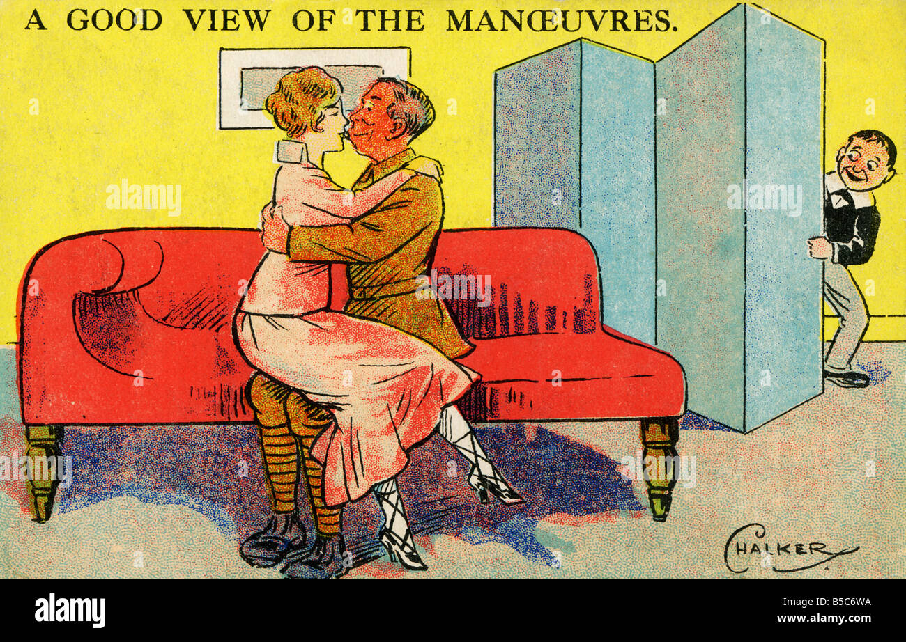 1900er Jahre Edwardian Comic-Kunst Postkarte nur zur redaktionellen Verwendung Stockfoto
