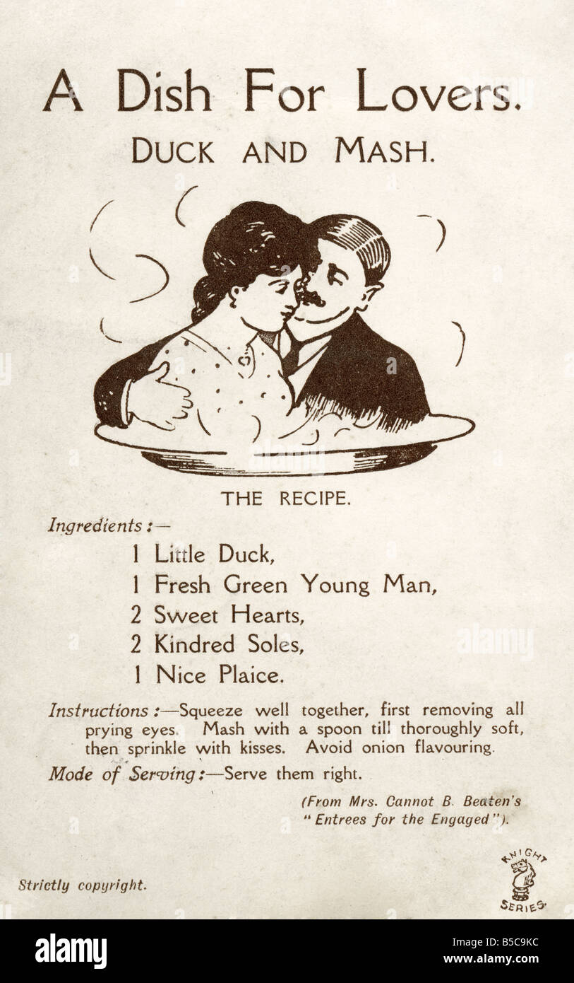 1907 1900s Edwardian Comic-Kunst Postkarte von Frau kann nicht nur zur redaktionellen Verwendung B geschlagen Stockfoto