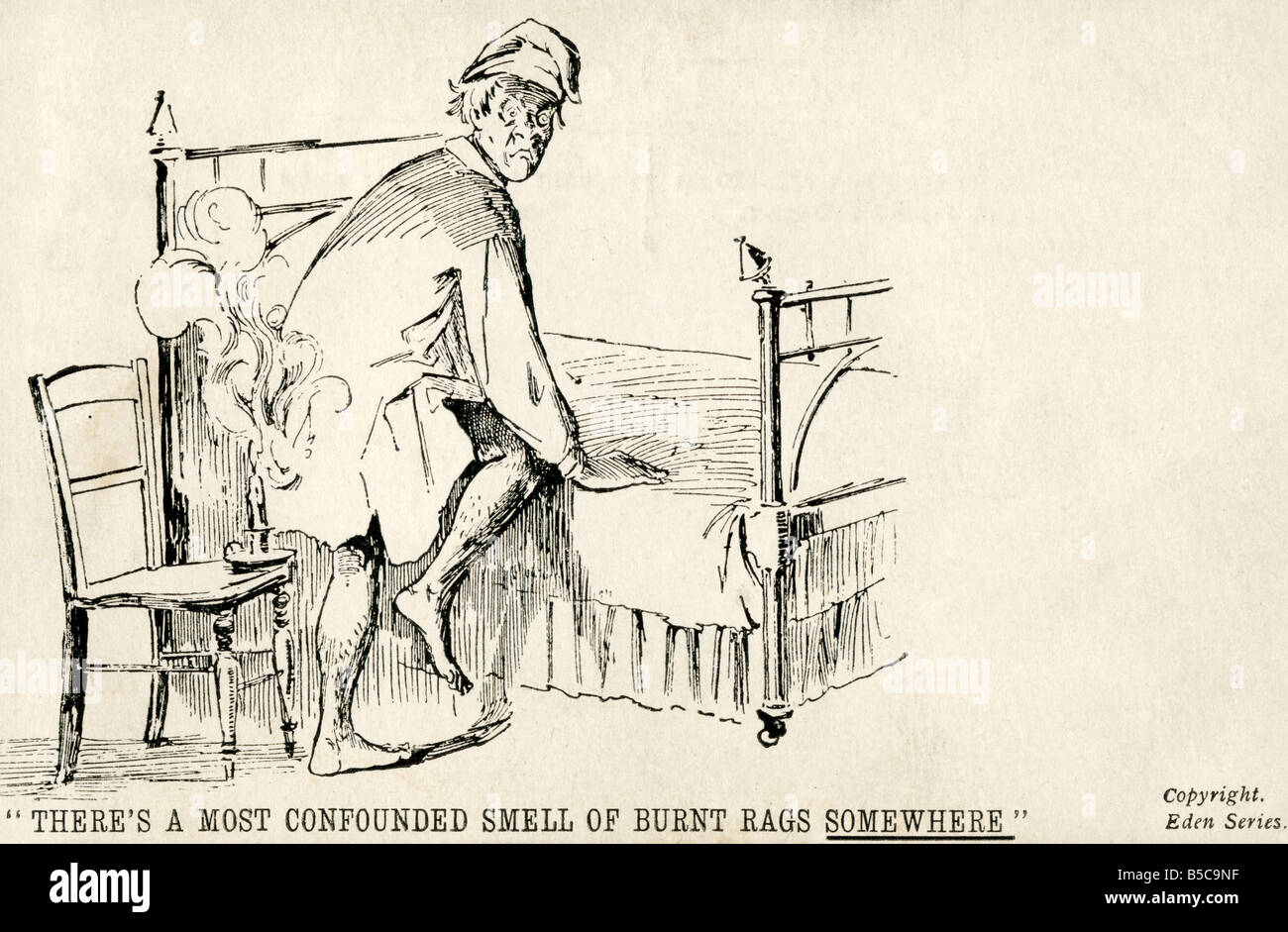 1900er Jahre Edwardian Comic-Kunst Postkarte nur zur redaktionellen Verwendung Stockfoto