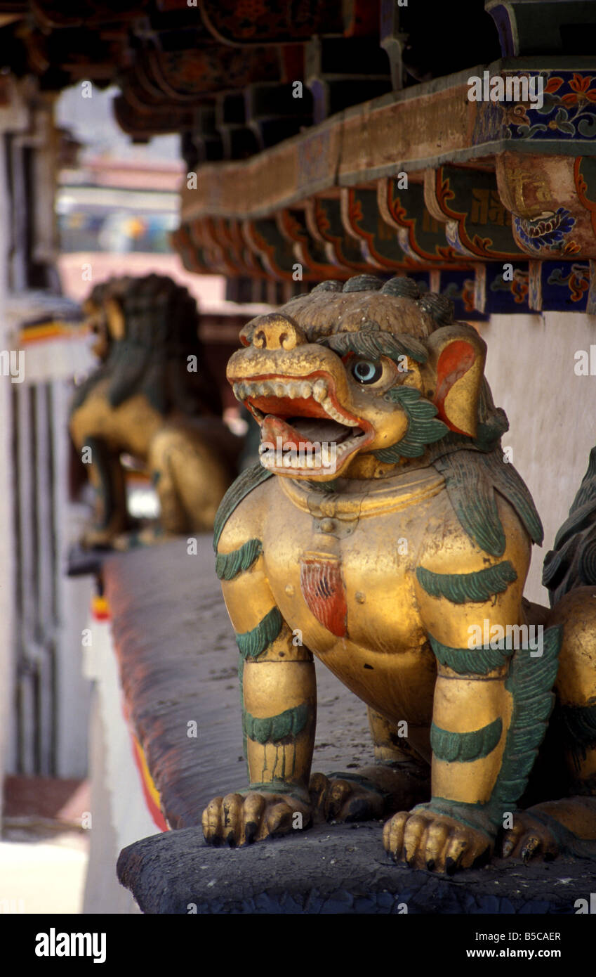Dach Wächter Jokhang Lhasa tibet Stockfoto